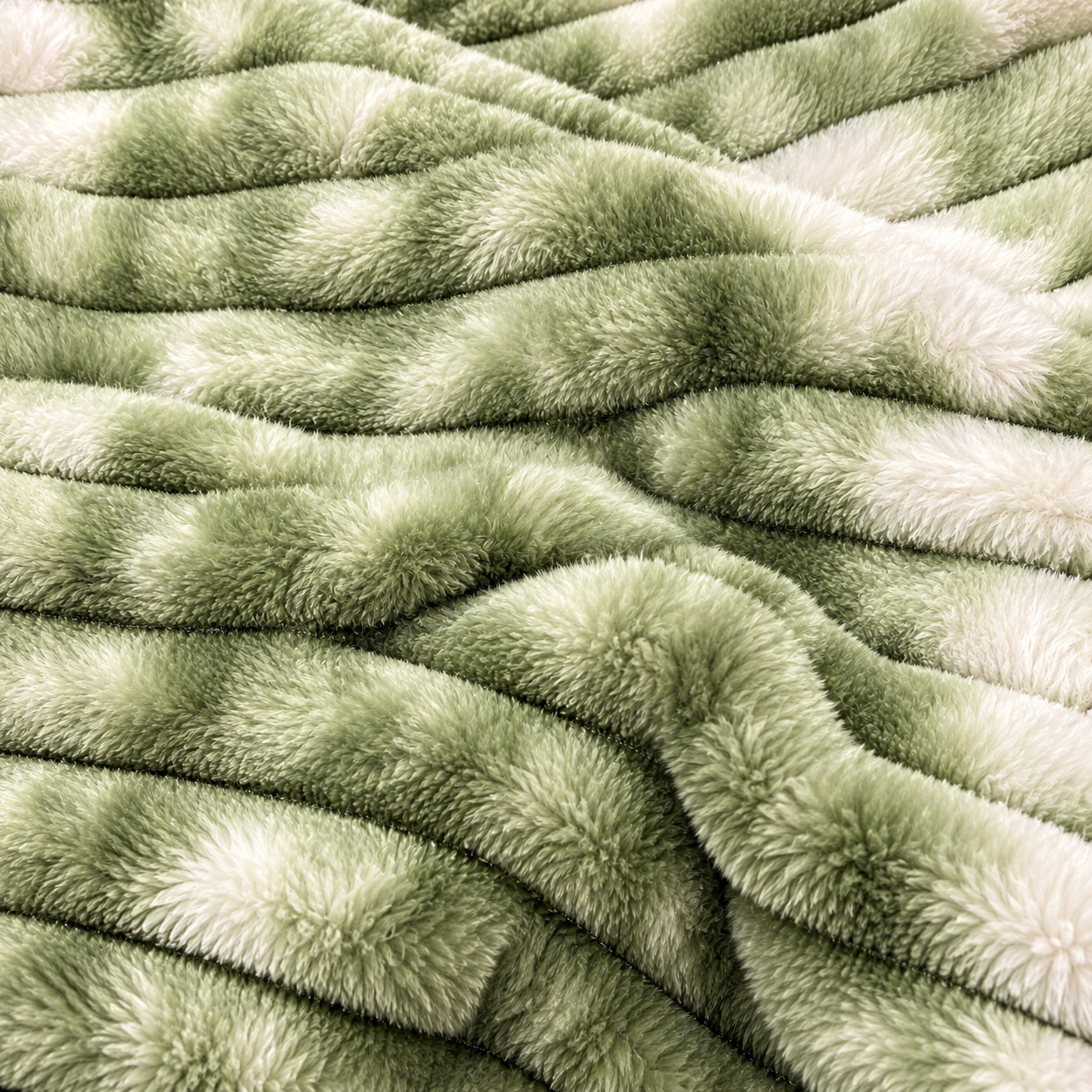 Green & White Rabbit Fur A.C. Blanket thumbnail