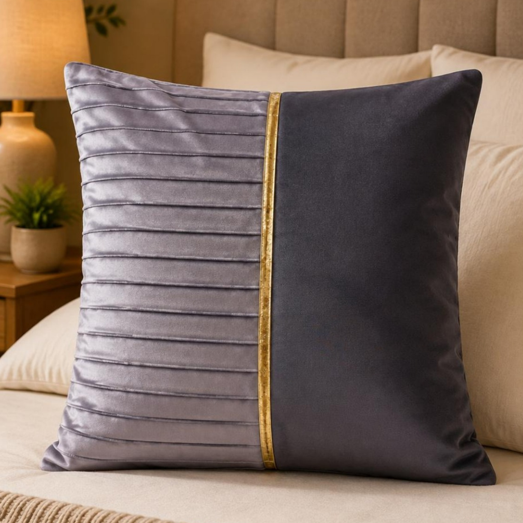 Pleated Panel Decorative Pillow Cover - Slate Grey thumbnail