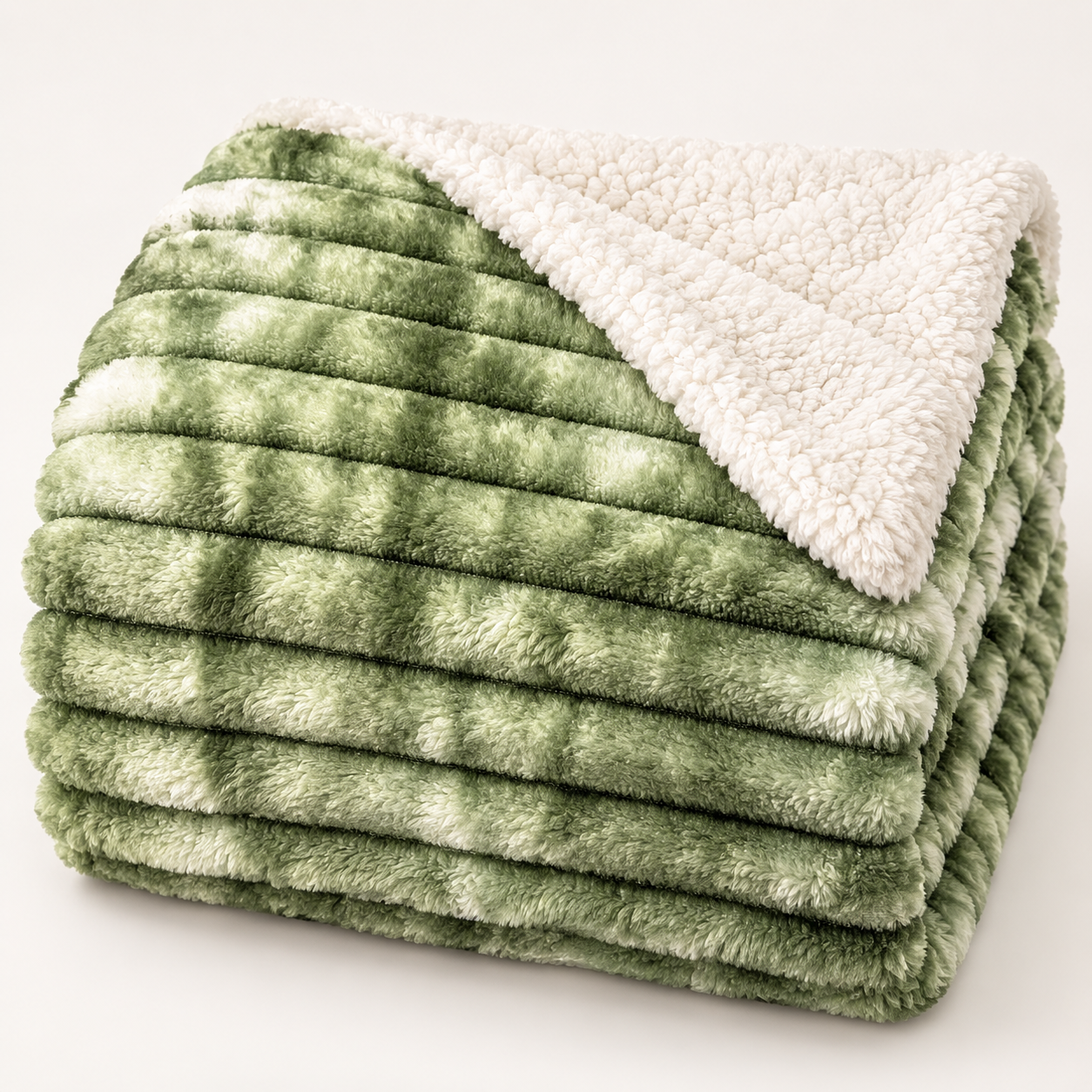 Green & White Rabbit Fur A.C. Blanket thumbnail
