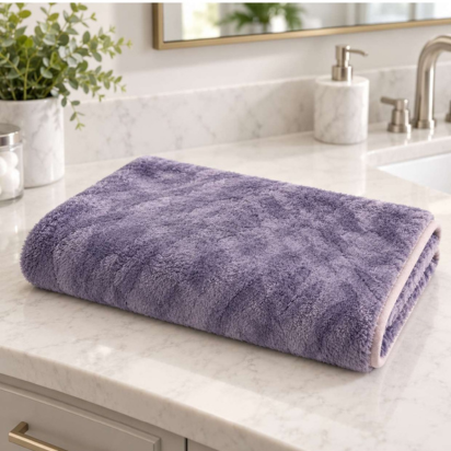 Premium Cotton Microfiber Bath & Hand Towel Set – Lavender thumbnail