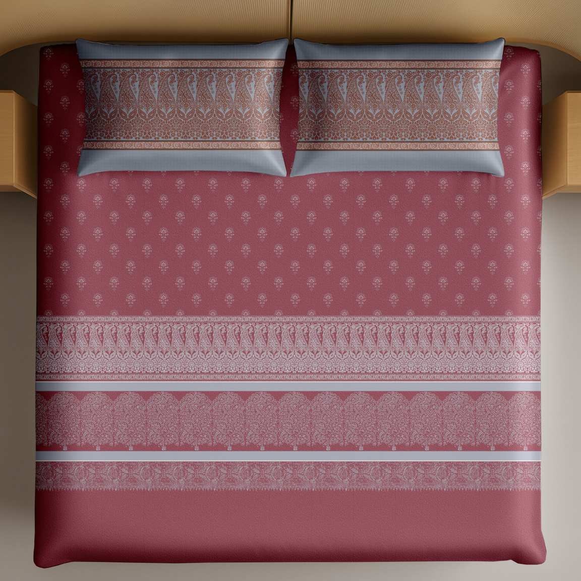 Artistry of India King-Size Bedsheet Set - Rose Pink thumbnail