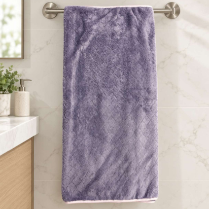 Premium Cotton Microfiber Bath & Hand Towel Set – Lavender - Lavender thumbnail