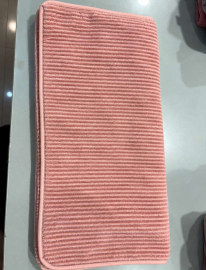 Premium Ribbed Bath & Hand Towel Set – Salmon Pink - Salmon Pink thumbnail