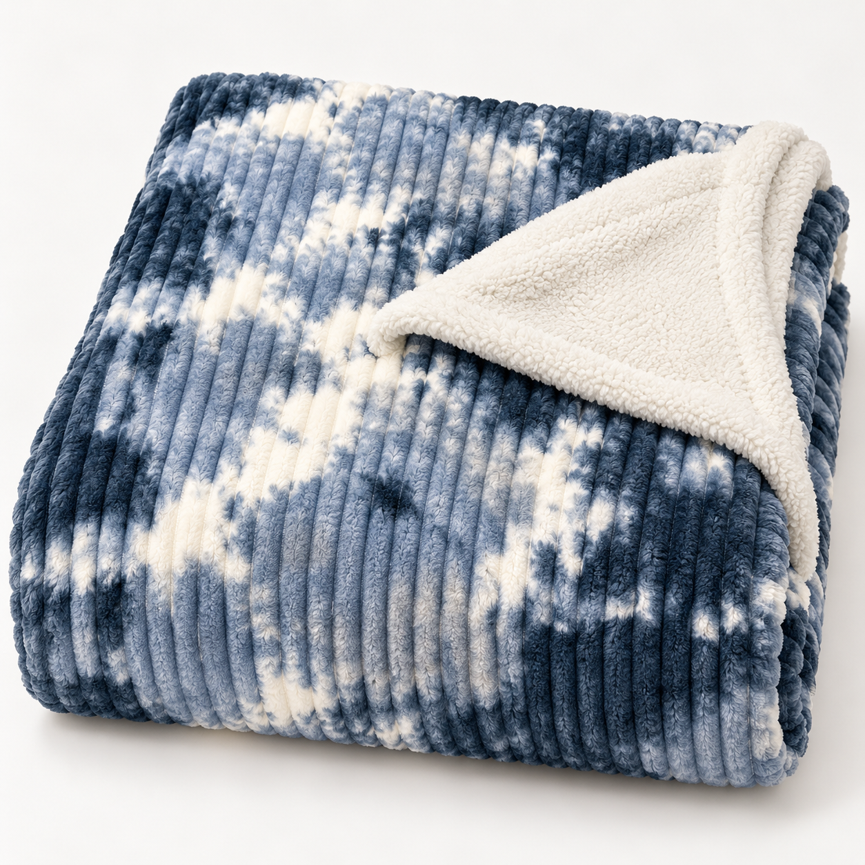 Blue & White Rabbit Fur A.C. Blanket - Blue & White thumbnail