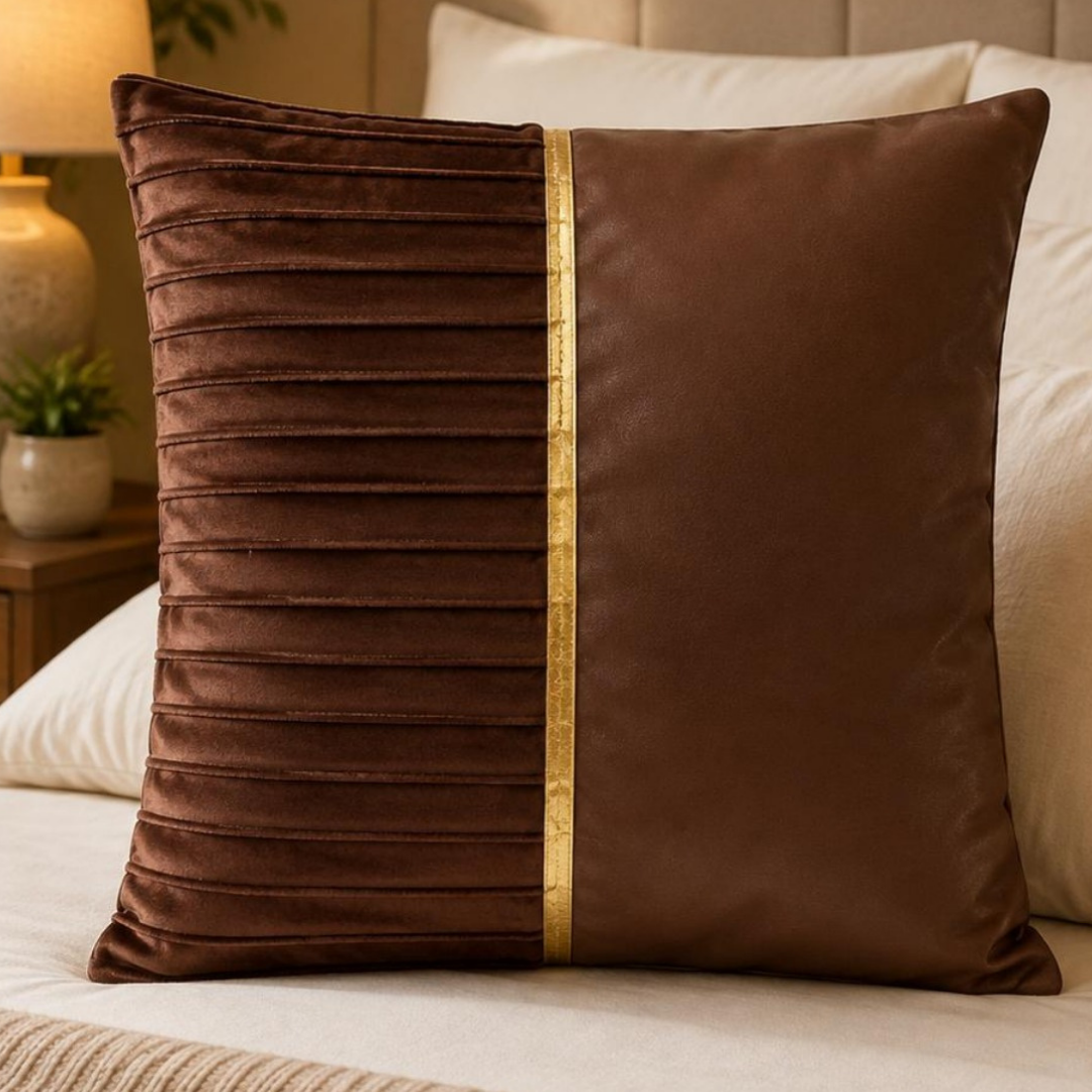 Pleated Panel Decorative Pillow Cover - Walnut Brown thumbnail