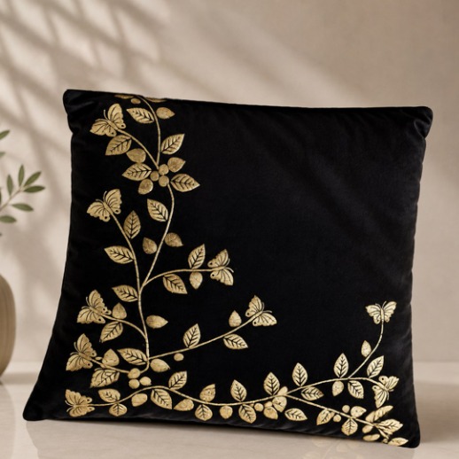 Decorative cushion cover - black thumbnail