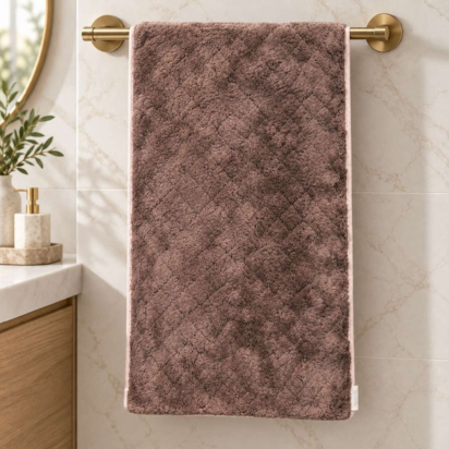 Premium Cotton Microfiber Bath & Hand Towel Set – Mocha Brown - Mocha Brown thumbnail