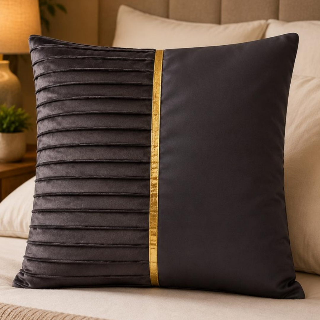 Pleated Panel Decorative Pillow Cover - Charcoal Grey thumbnail