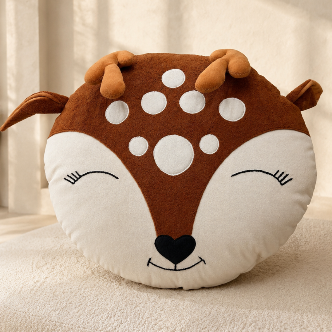 Cuddly Fawn Kids Cushion - Chocolate Brown thumbnail