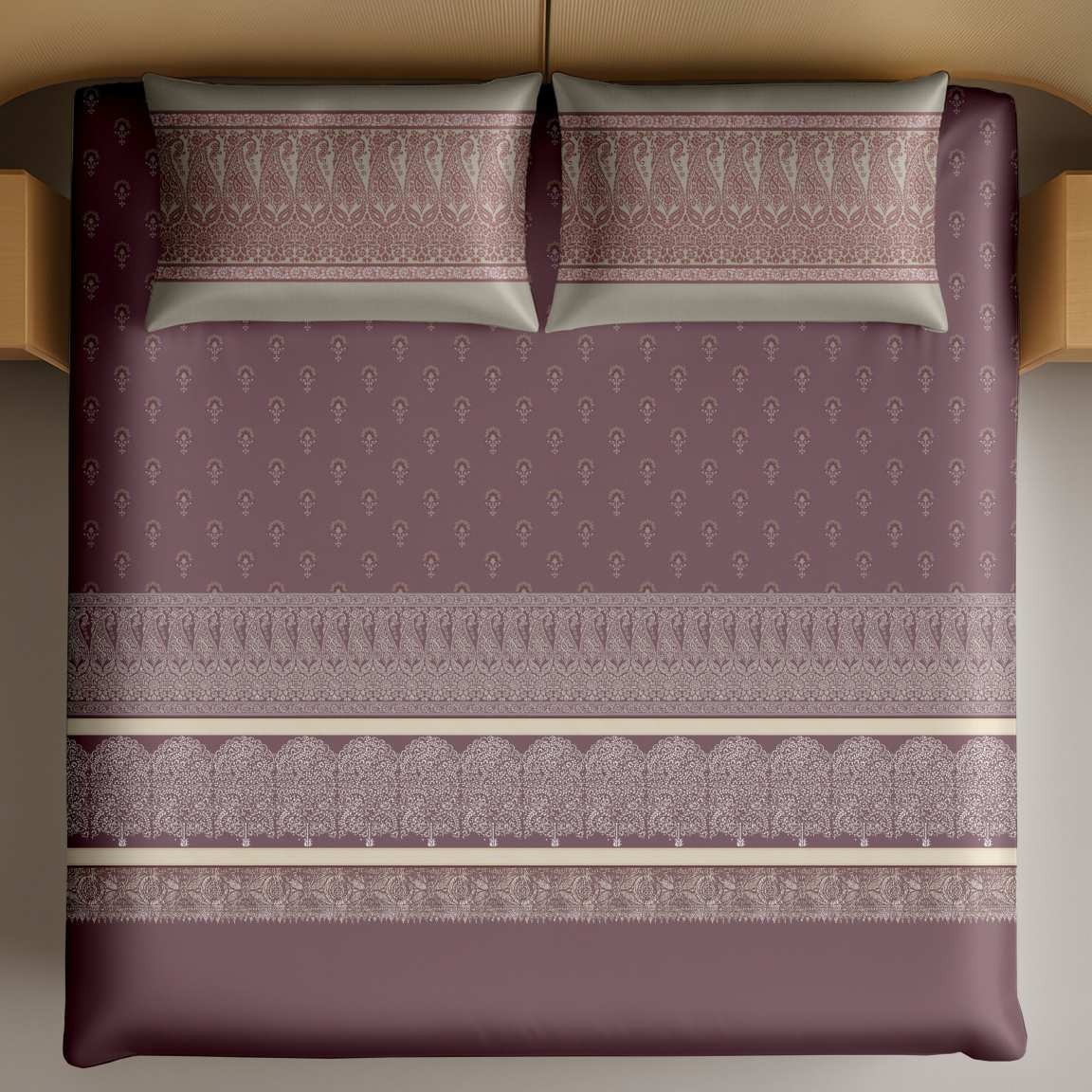 Artistry of India King-Size Bedsheet Set - Mauve thumbnail